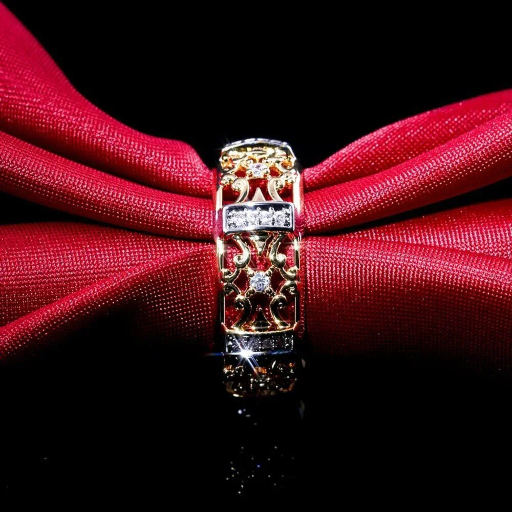 😍LIMITED EDITION 14K Gold Hollow Flower Pattern Ring for Women, F024_4